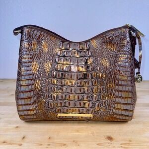 Brahmin Gracie Hobo Bag Fall Tortoise Melbourne NWT Croc Embossed Leather